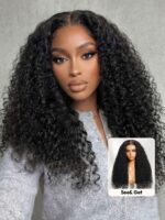 Lumivive Bye-Bye Knots™ 7x5 Lace Black Afro Twist Out Curls 150% Density Wig with Invisi Drawstring - Image 2