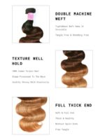 Lumivive Body Wave Closure Piece Virgin Hair 1 Bundle Ombre Human Hair Wave - Image 4