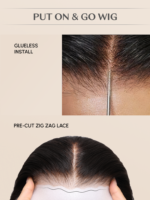 Lumivive 6x4.5 Put On And Go Pre Cut Lace Quick & Easy Body Wave Black Wig - Image 4