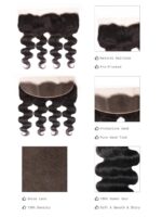 Lumivive Hair Unprocessed Frontal Lace With 4pcs Body Wave Remy Hair Bundles - Image 9