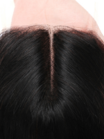 Lumivive Hair Upgrade T Part Lace Closure with Baby Hair Straight Human Hair Closure Middle Part Natural Black - Image 8