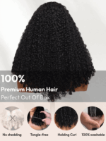 Lumivive InvisiBlend™ V Part Curly Texture Drawstring Human Hair Wig With Finger Coil Ends - Image 10