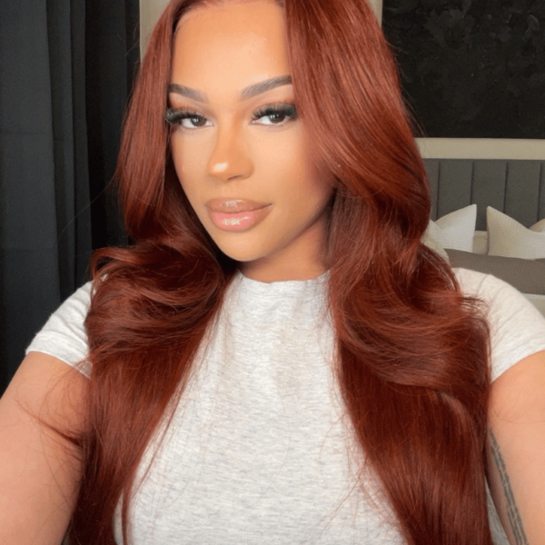 Lumivive Bye-Bye Knots™ Reddish Brown Glueless Real Hair Wig Pre-Max Easy Wear
