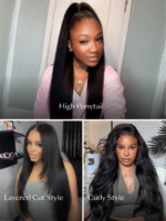 Lumivive Bye-Bye Slip™ Yaki Straight Human Hair Glueless Wig with Drawstring - Image 3