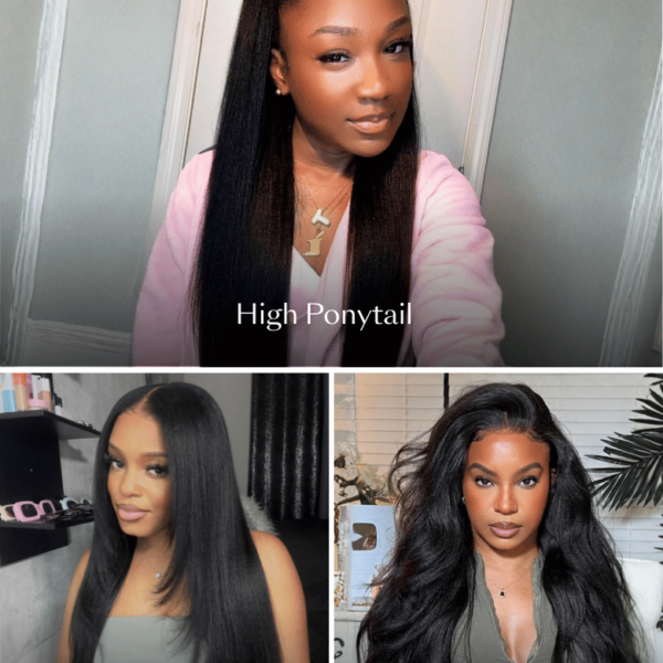 Lumivive Bye-Bye Slip™ Yaki Straight Human Hair Glueless Wig with Drawstring