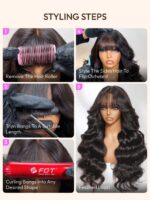 Lumivive Pre-Everything™ Lace Front Curtain Bangs Layered Glueless Wig With Drawstring - Image 10