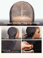 Lumivive Bye-Bye Knots™ 7x5 Lace Black to Chestnut Brown Ombre Curly Wig With Defined Finger Coil Ends Drawstring Wig - Image 14