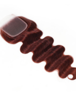Lumivive Dark Auburn Body Wave Remy Human Hair 4x4 Free Part Closure - Image 4