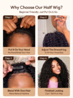 Lumivive Water Wave Flip Over Beginner Half Wig With Glueless Drawstring - Image 8