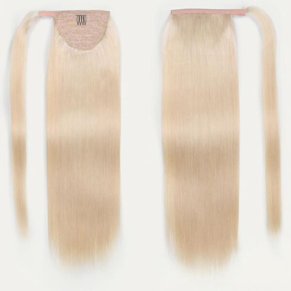 Lumivive Ash Blonde Straight Clip In Ponytail Extension Human Hair