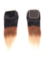 Lumivive 3 Tones Ombre Straight Human Hair Lace Closure Sew In 1B/4/27 Remy Hair - Image 5
