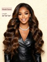 Lumivive #FB30 Brown Balayage Highlight 3Pcs Body Wave Human Hair Bundles - Image 2