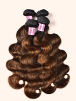 Lumivive 1B/30 Brown Ombre 4Pcs Hair Bundles With Lace Closure - Image 4