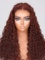 Lumivive Bye-Bye Knots Wig 7x5 Lace Reddish Brown Water Wave Wig - Image 5