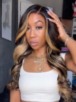 Lumivive Bye-Bye Knots™ Loose Wave Wig in Brown with Butterscotch Highlights - Image 2