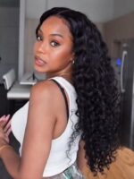 Lumivive Pre-Everything™ Lace Front Black Curly Glueless Drawstring Wig
