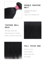 Lumivive Natural Black 4x4 Lace Closure With 3Pcs Yaki Straight Bundles - Image 6