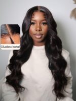 Lumivive 6x4.5 Put On And Go Pre Cut Lace Quick & Easy Body Wave Black Wig - Image 2