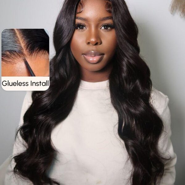 Lumivive 6x4.5 Put On And Go Pre Cut Lace Quick & Easy Body Wave Black Wig