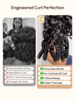 Lumivive InvisiBlend™ V Part Curly Texture Drawstring Human Hair Wig With Finger Coil Ends - Image 6