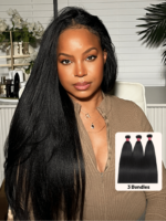 Lumivive Natural Yaki Texture Human Hair 3 Packs Bundles