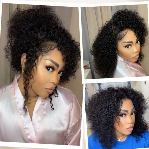 Lumivive Bye Bye Knots Wig 7x5 Glueless Lace Black Kinky Curly Wig With Bleached Knots