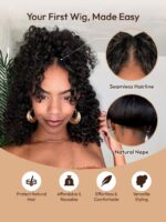 Lumivive InvisiBlend™ V part Kinky Curly Glueless Beginner Wig With Drawstring - Image 8