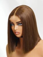 Lumivive 2x6 Closure 200% Density #4 Brown With Dark Root Bob Wig - Image 3