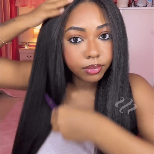 Lumivive EasiContour™ Yaki Straight V Part Glueless Wig With Drawstrings