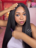 Lumivive EasiContour™ Yaki Straight V Part Glueless Wig With Drawstrings - Image 2