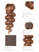 Lumivive Honey Blonde Highlighted Body Wave 4x4 Free Part Closure - Image 5