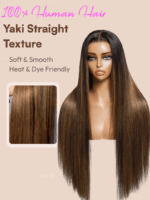 Lumivive 13x4 Pre-Everything™ Lace Frontal Balayage Highlights Yaki Straight Drawstring Wig - Image 5