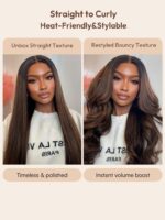 Lumivive 13x4 Pre-Everything™ Lace Frontal Balayage Highlights Yaki Straight Drawstring Wig - Image 4