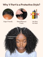 Lumivive InvisiBlend™ V part Kinky Curly Glueless Beginner Wig With Drawstring - Image 9