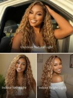 Lumivive Lace Front Bronde With Honey Blonde Highlights Water Wave Glueless Drawstring Wig - Image 4