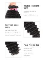 Lumivive Deep Wave 4 Bundles with 5x5 Free Part HD Lace Closure Natural Black With Baby Hair - Image 5