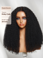 Lumivive Bye-Bye Knots™ 7x5 Lace Black Fluffy Kinky Coils Texture Wig with Invisi Drawstring - Image 4