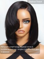 Lumivive Bye-Bye Knots™ 7x5 Lace Side Part Layered Wig With Side-Swept Bangs - Image 5