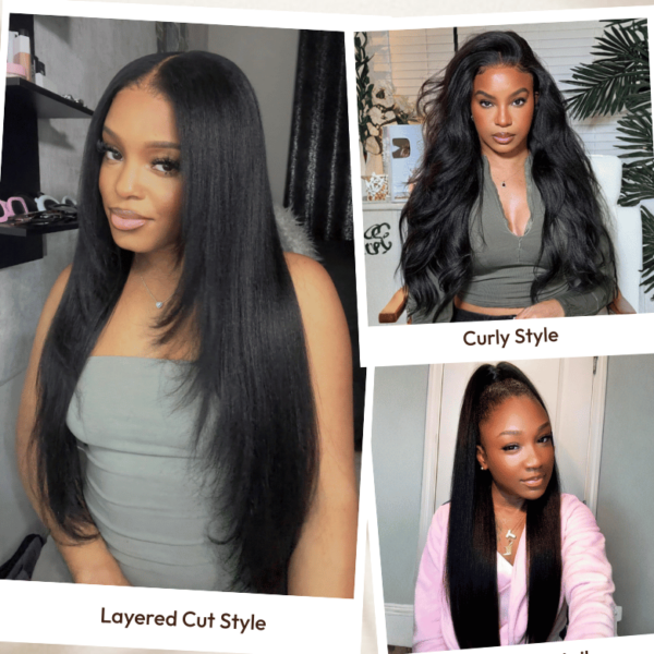 Lumivive Bye-Bye Slip™ Yaki Straight Human Hair Glueless Wig with Drawstring