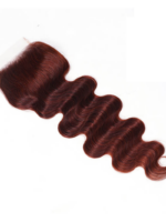 Lumivive Dark Auburn Body Wave Remy Human Hair 4x4 Free Part Closure - Image 2
