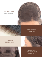 Lumivive 4x4 Lace Closure Black Bob Wig With Side Swept Bangs - Image 6