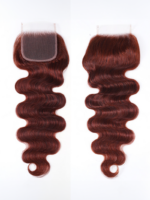 Lumivive Dark Auburn Body Wave Remy Human Hair 4x4 Free Part Closure - Image 6