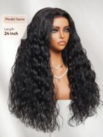 Lumivive 13x4 Pre-Everything™ Natural Black Micro Water Wave Wig with Invisi Drawstring - Image 6