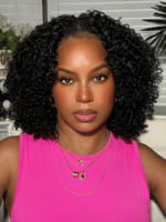 Lumivive InvisiBlend™ V part Kinky Curly Glueless Beginner Wig With Drawstring - Image 2