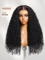Lumivive Bye-Bye Knots™ 7x5 Lace Black Afro Twist Out Curls 150% Density Wig with Invisi Drawstring - Image 4