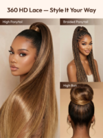 Lumivive 360 HD Lace Real Scalp™ Brown to Honey Blonde Ombre Silky Straight Wig with Dark Roots - Image 4