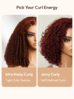Lumivive Bye-Bye Knots™ Pre-Cut Lace Put On And Go Reddish Brown Curly Wig - Image 8