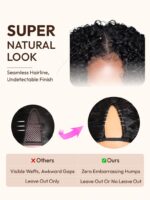 Lumivive EasiContour™ V Part Black to Chestnut Brown Ombre Body Wave Wig With Invisi Drawstring - Image 4