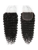 Lumivive Deep Wave 4 Bundles with 5x5 Free Part HD Lace Closure Natural Black With Baby Hair - Image 3