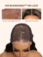 Lumivive 5x5 Thin HD BlendAway Lace Closure Black Glueless Jerry Curly Wig - Image 5